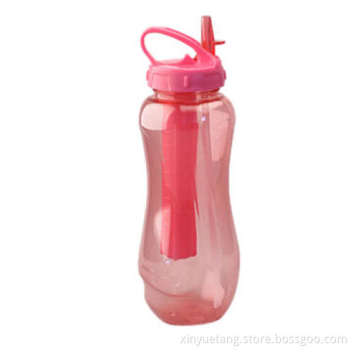 Plastic water bottle with tube bar